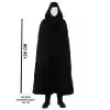 Siyah Kapüşonlu 120 cm Pelerin ve Beyaz Boyanabilir Tam Yüz Maske