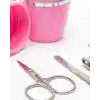 Tırnak Bakım Manikür Pedikür Seti 4 Parça Pembe Şık Kapsül Kutulu