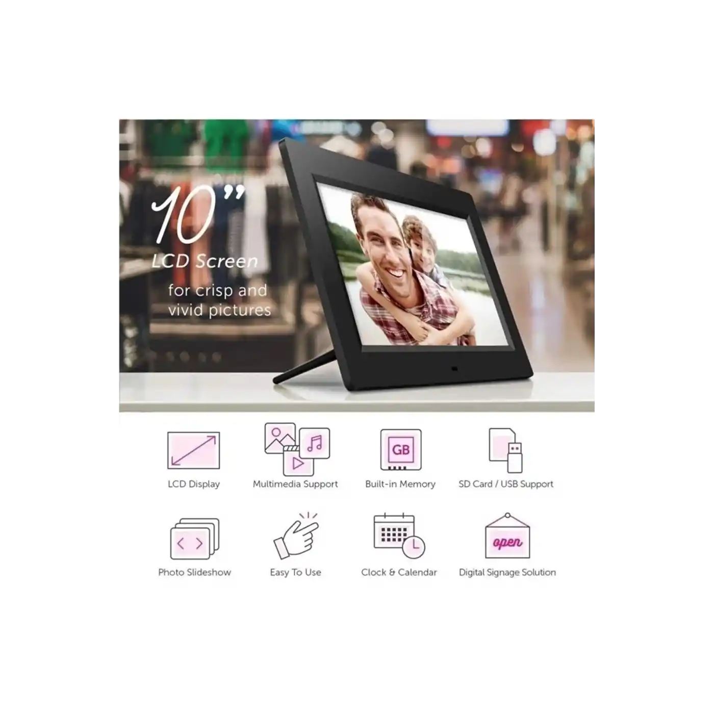 10-inç Lcd Ekran Dijital Fotoğraf Çerçevesi