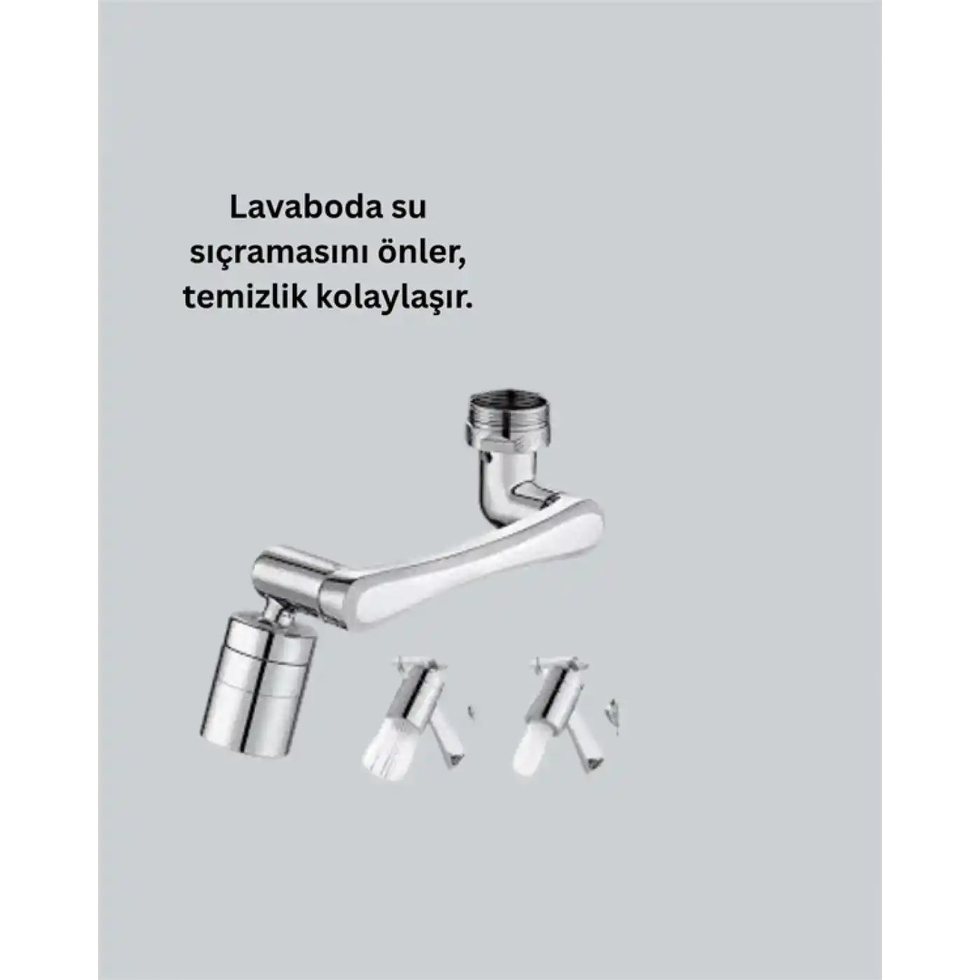 2 Modlu 1080° Dönebilen Musluk Başlığı Esnek 3 Eklemli Hareketli Tasarım