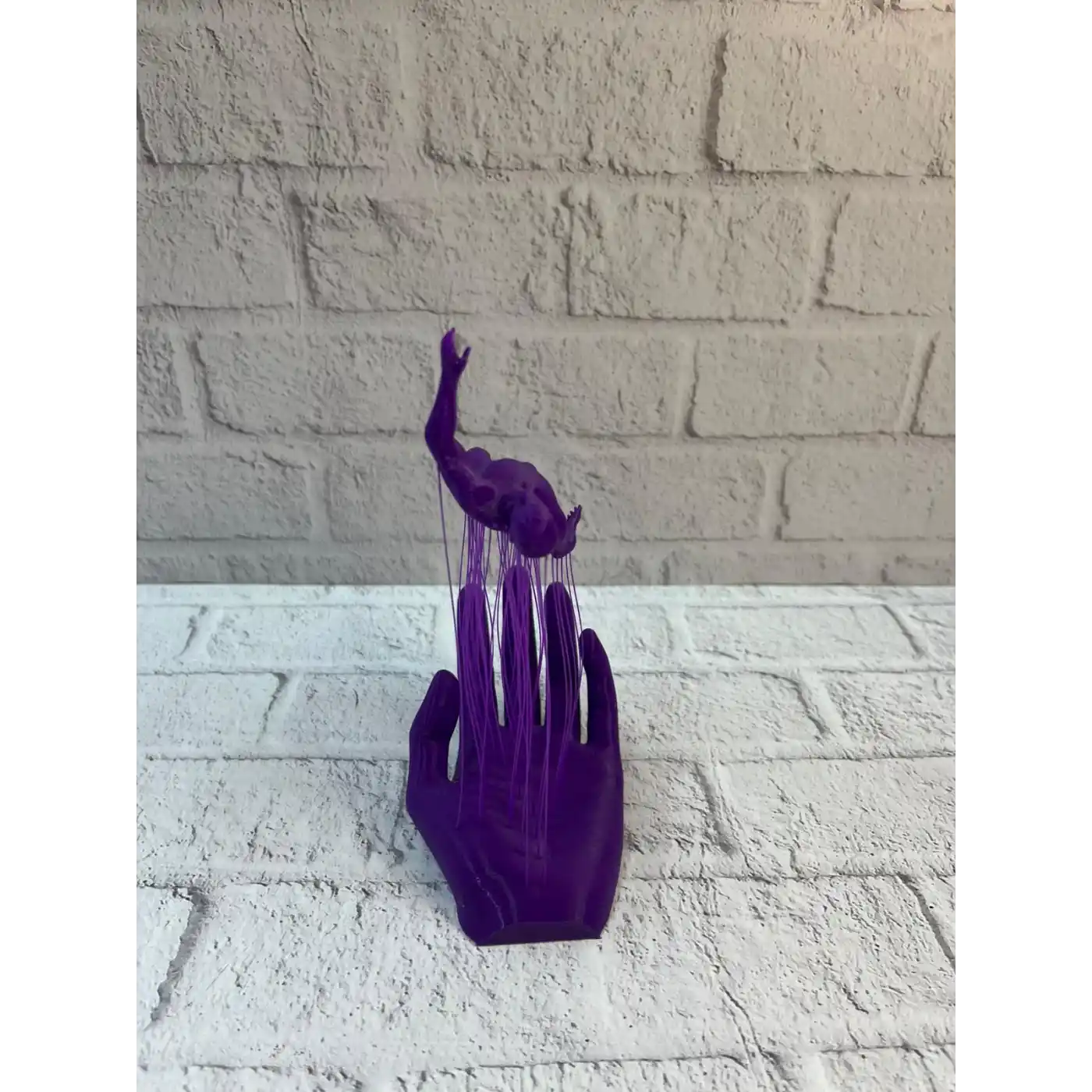 3D El Formlu İnsan Figürü Mor Özgün Sanat Biblosu 12x18 cm