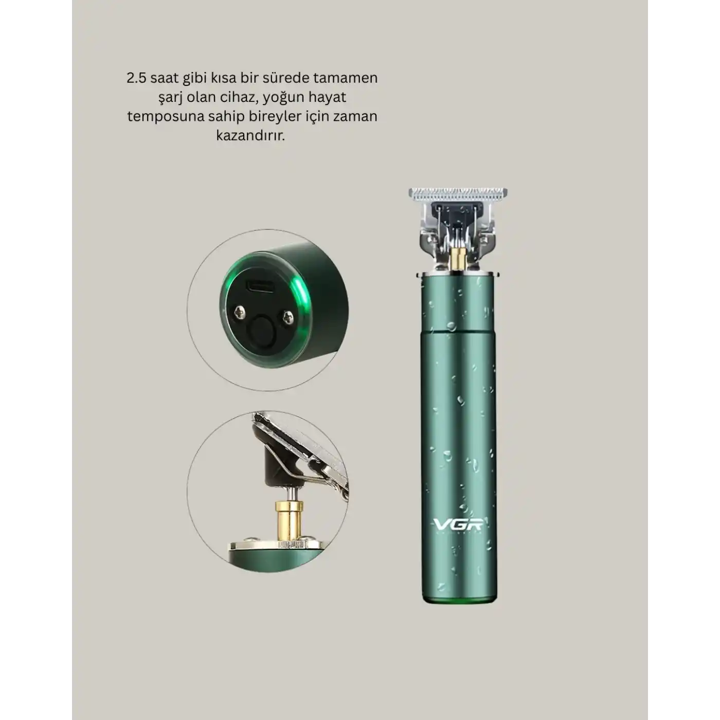 4 Limit Taraklı IPX5 Su Geçirmez Saç Kesme Makinesi