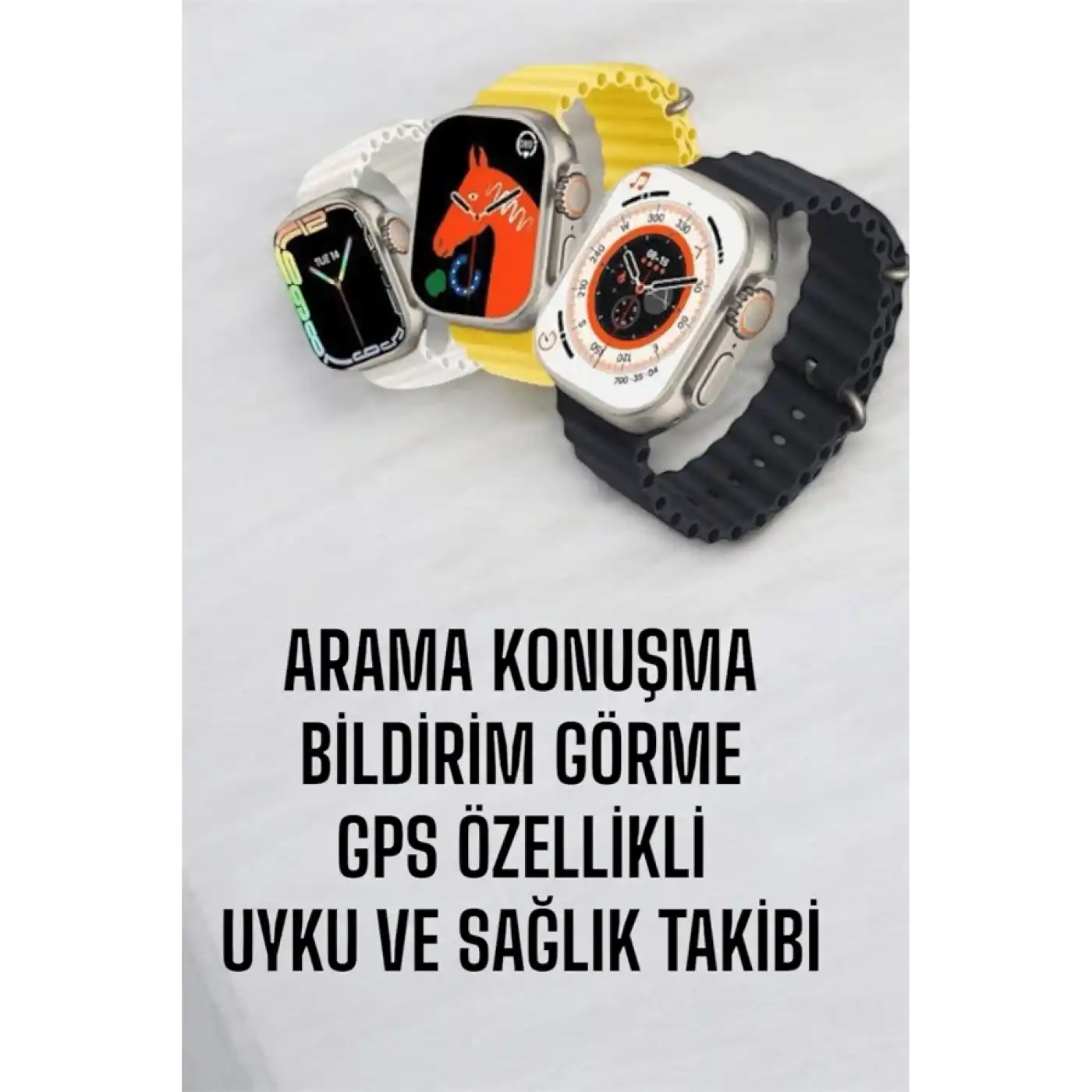 45 MM Gri Kasa Ultra Akıllı Saat Sesli Görüşme, Sağlık Takibi, Suya Dayanıklı