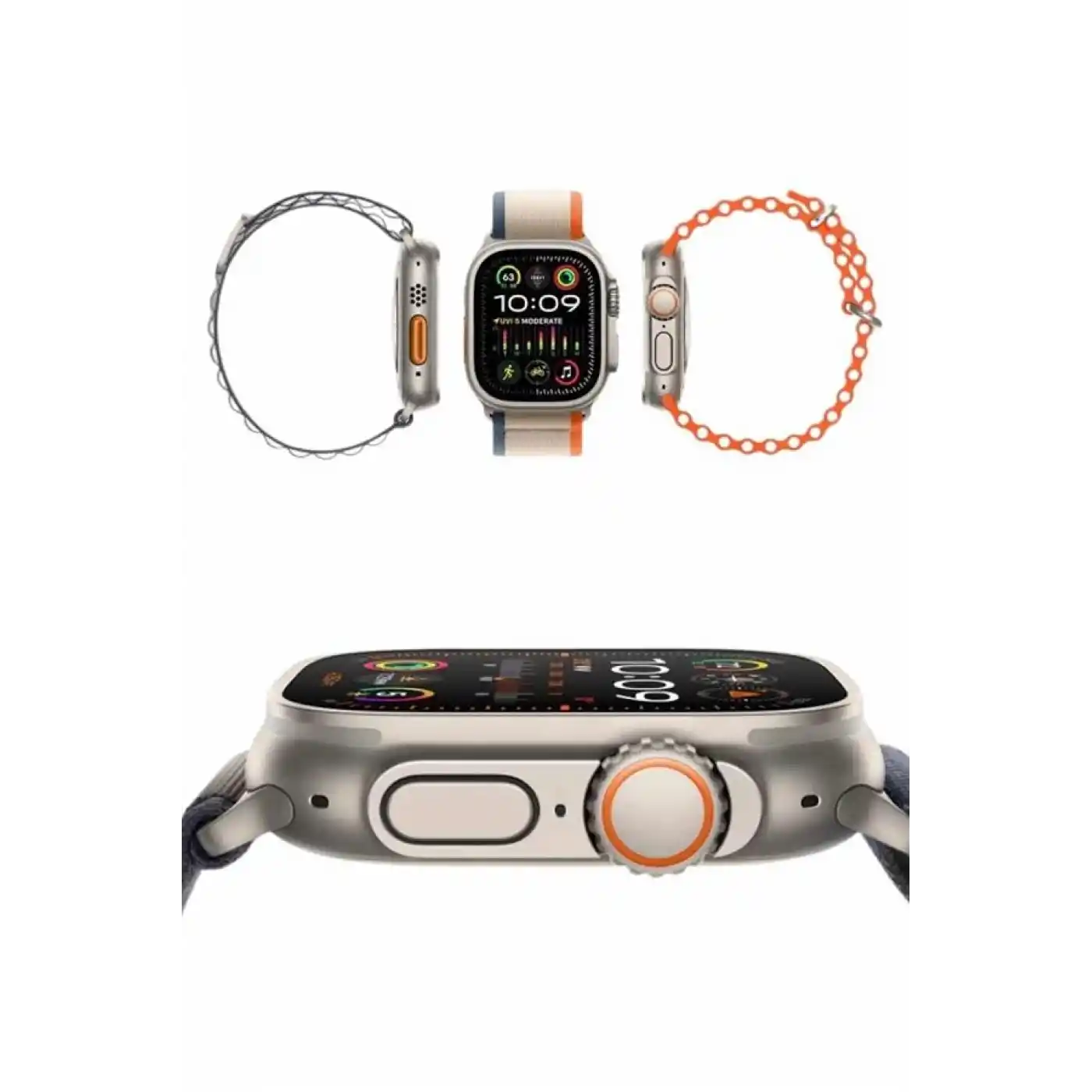 49mm Akıllı Saat Amoled Ekranlı Kadın Erkek Kol Saati Plastik Kordon