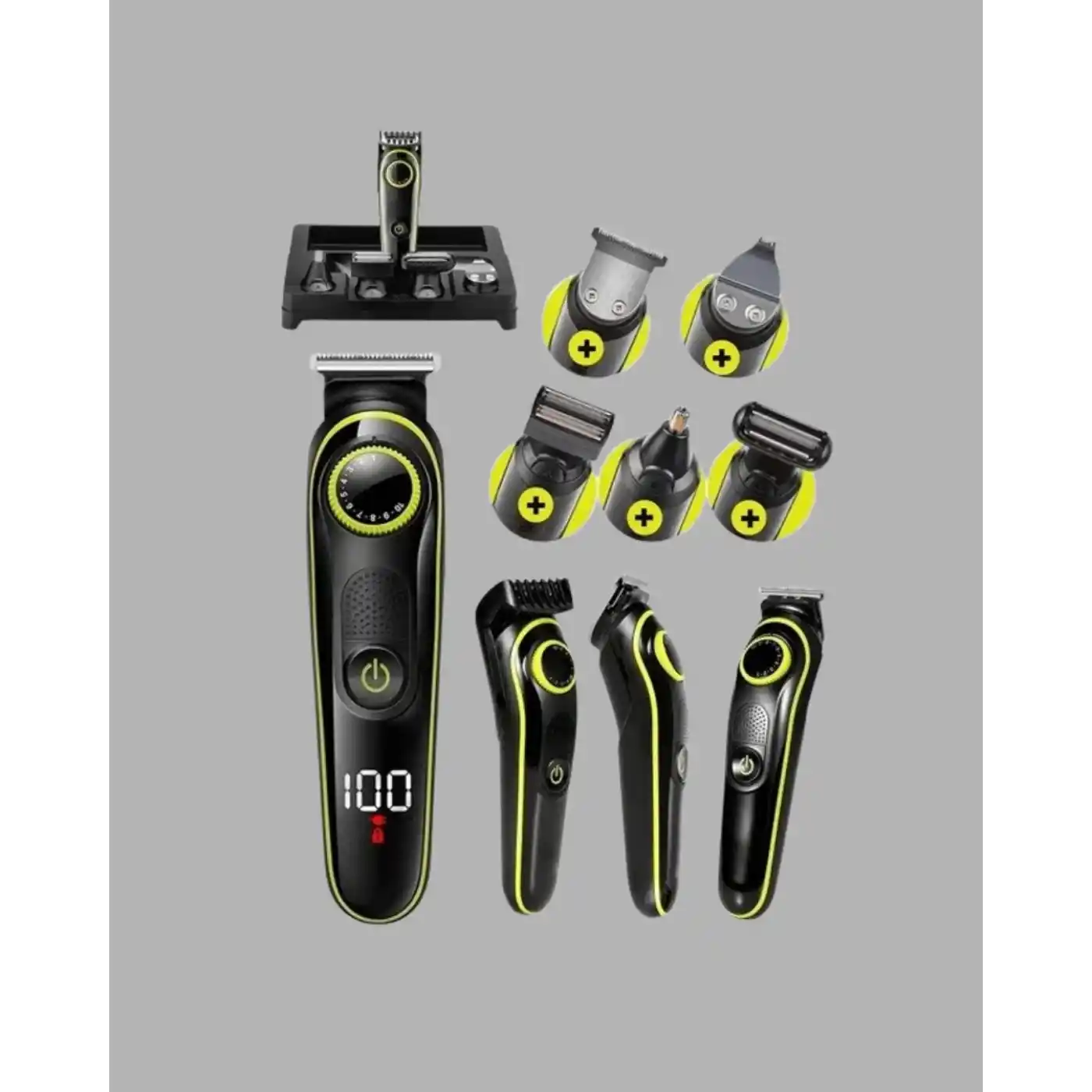 5’i 1 Arada Şarjlı Tıraş Makinesi – Paslanmaz Çelik Başlıklı, Yüz ve Vücut Bakım Cihazı