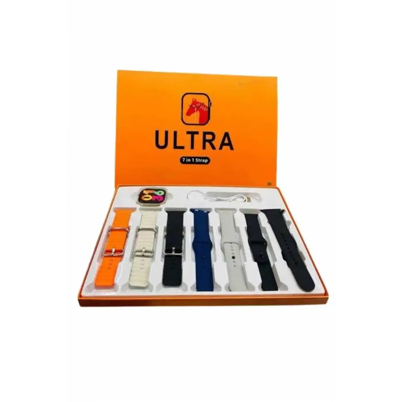 7 Kordonlu Akıllı Saat Plastik Kordon Hasır Kordon Çelik Kordon