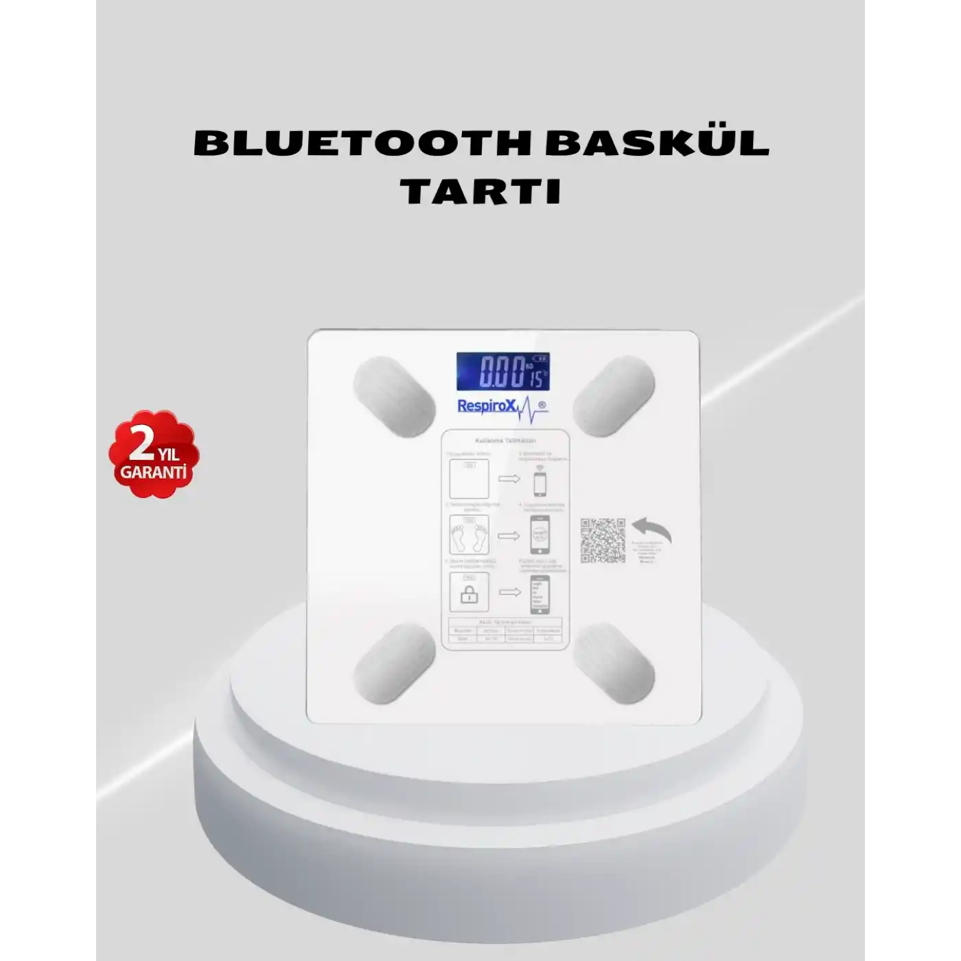 Akıllı Bluetooth Tartı – 8 Farklı Ölçüm Verisi, Otomatik Kişi Tanıma
