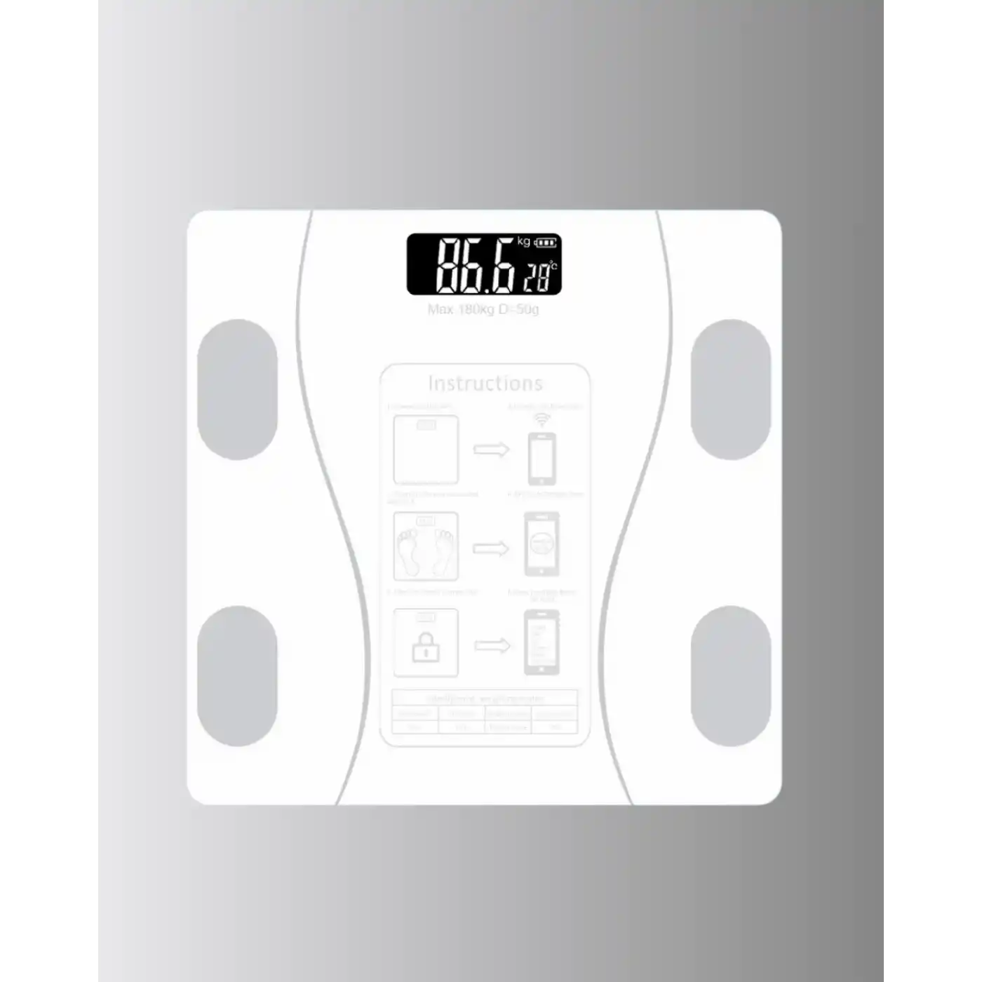 Akıllı Dijital Baskül – Bluetooth Bağlantılı, 8 Ölçüm Verili, Akıllı Vücut Analiz Tartısı