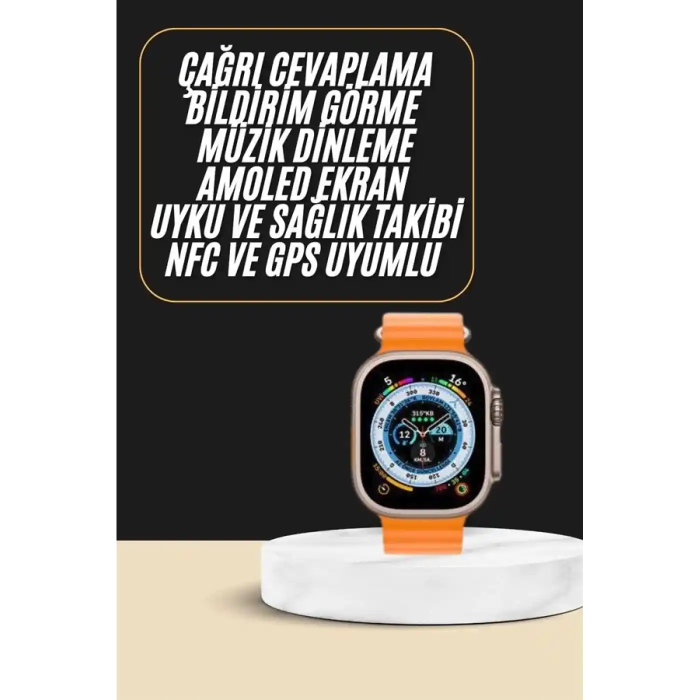 Akıllı Saat Amoled Ekran Bluetooth Bağlantılı Özel Tasarım Unısex