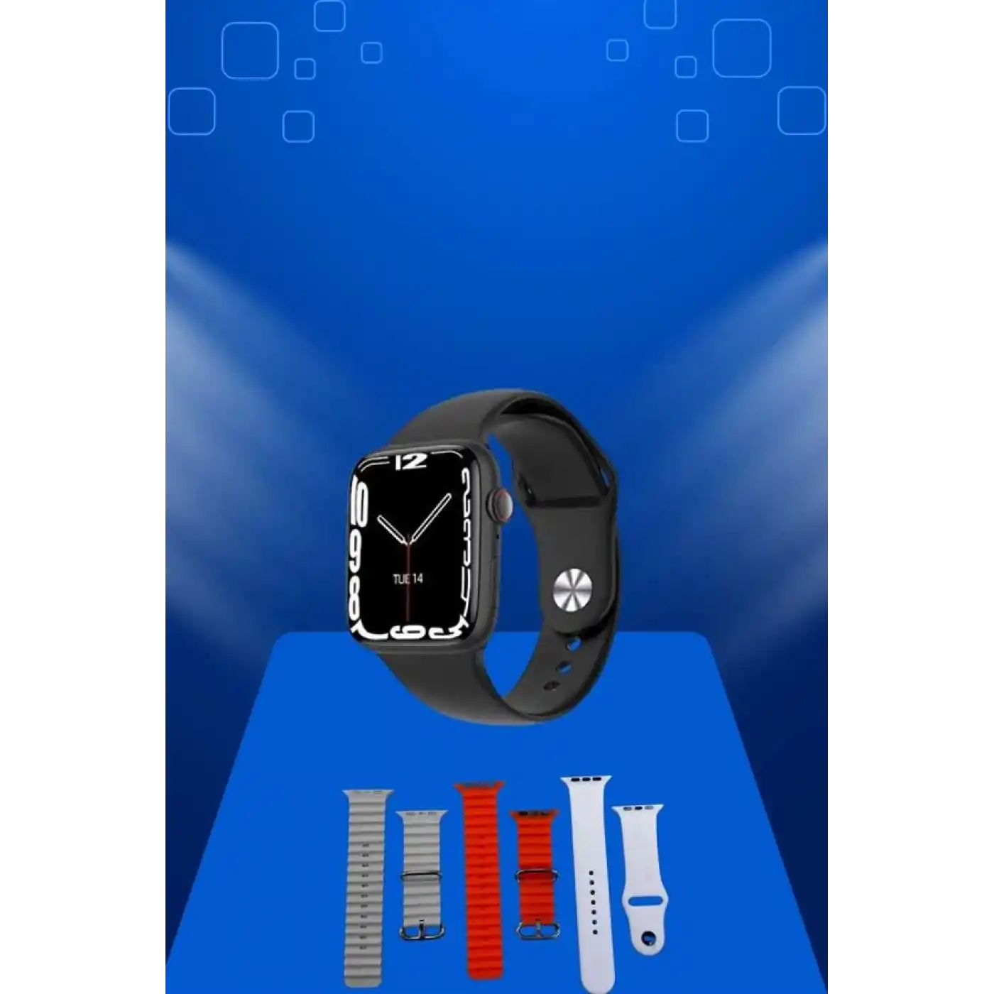 Akıllı Saat Arama Görüşme Bildirim Görme Uyku ve Sağlık Takibi Nabız Ölçer 3 Kordon Hediyeli