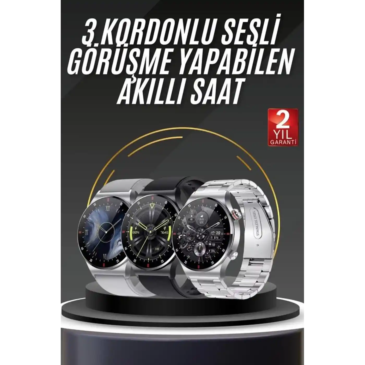 Akıllı Saat Uyku ve Sağlık Takibi NFC Uyumlu Bluetoooth Bağlantılı Android İOS Uyumlu