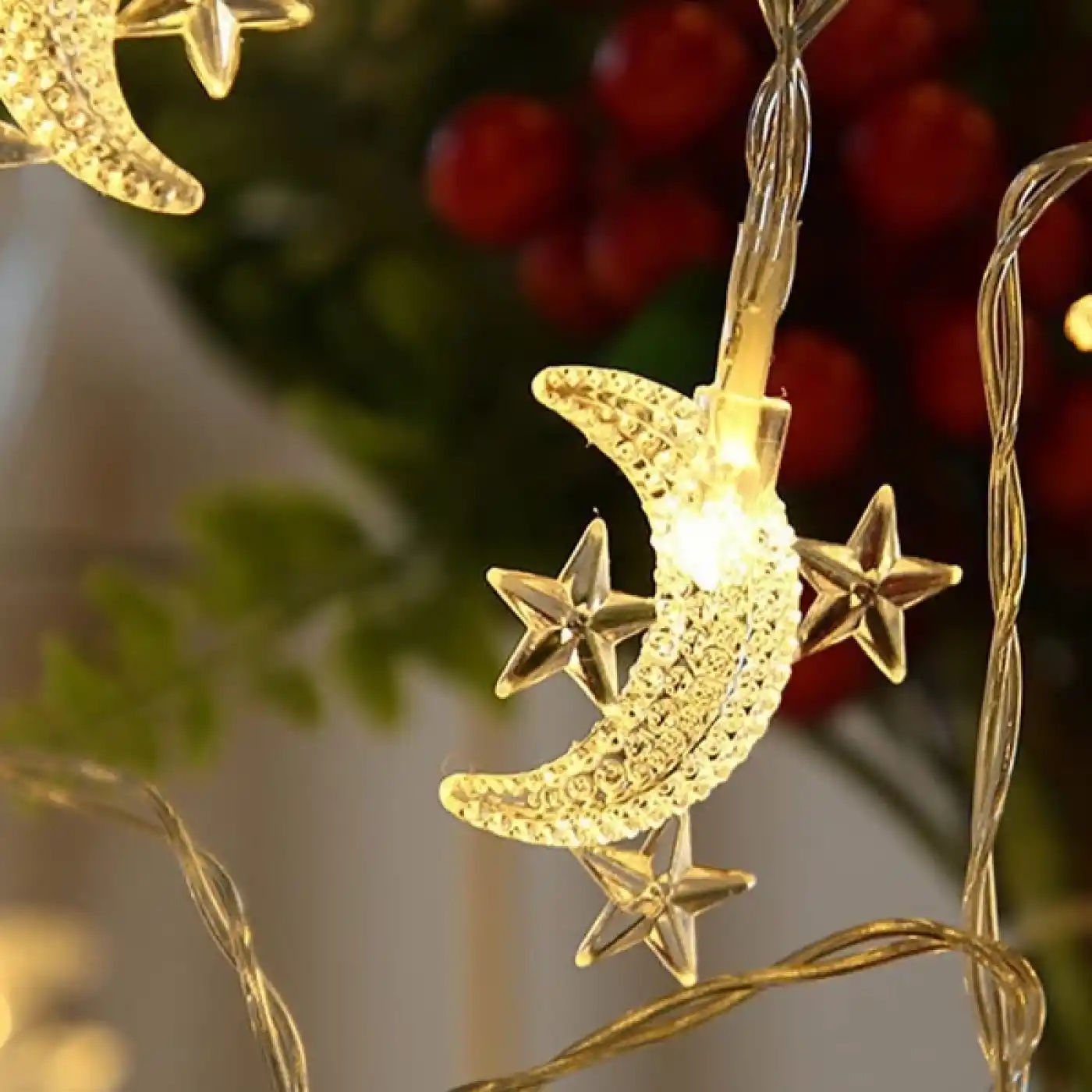 Ay Yıldız Tasarımlı 20 LED USB Aydınlatma