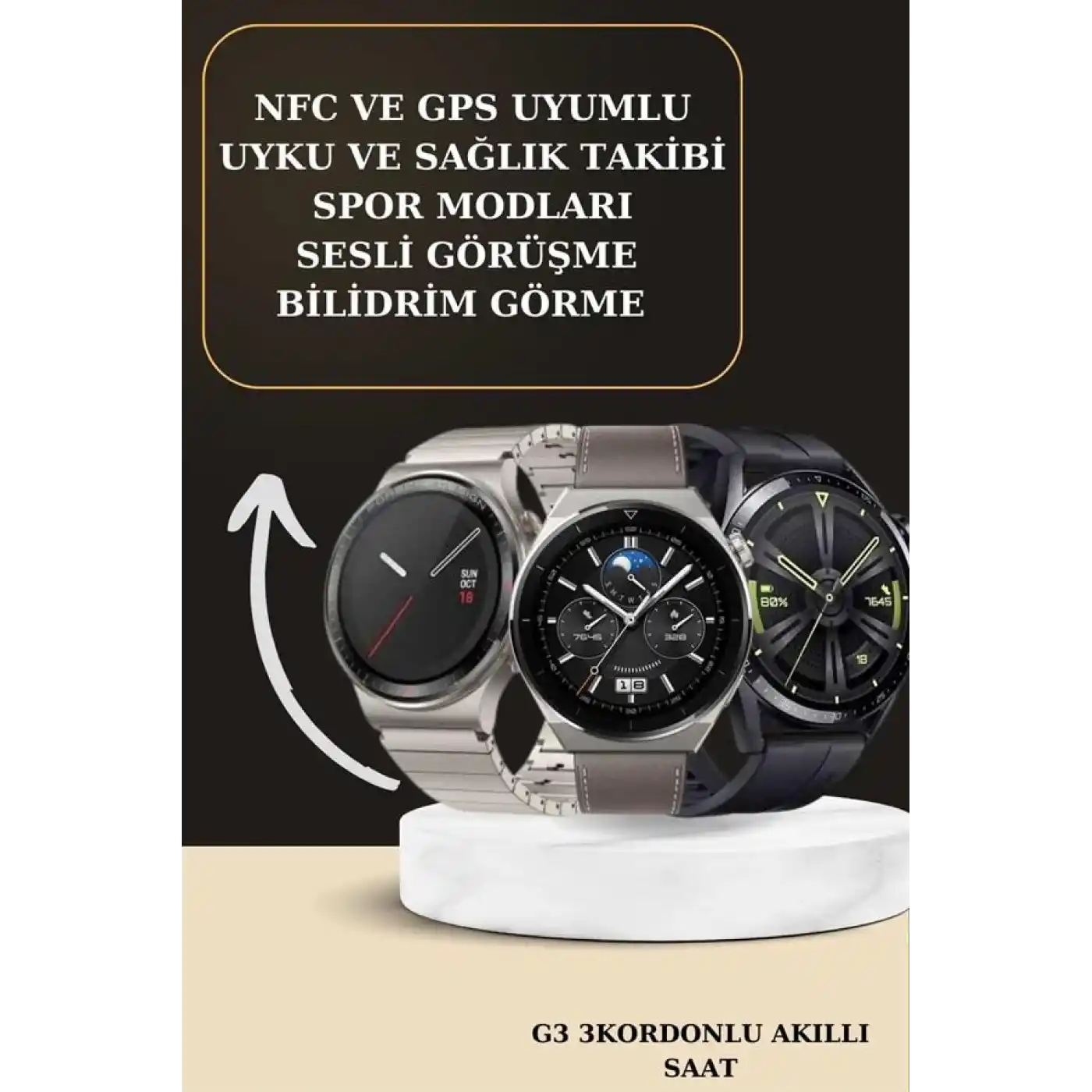 Aynalı Bluetooth Kulaklık Yeni Nesil Akıllı Saat Titreşimli Nabız Ölçer Spor Modları