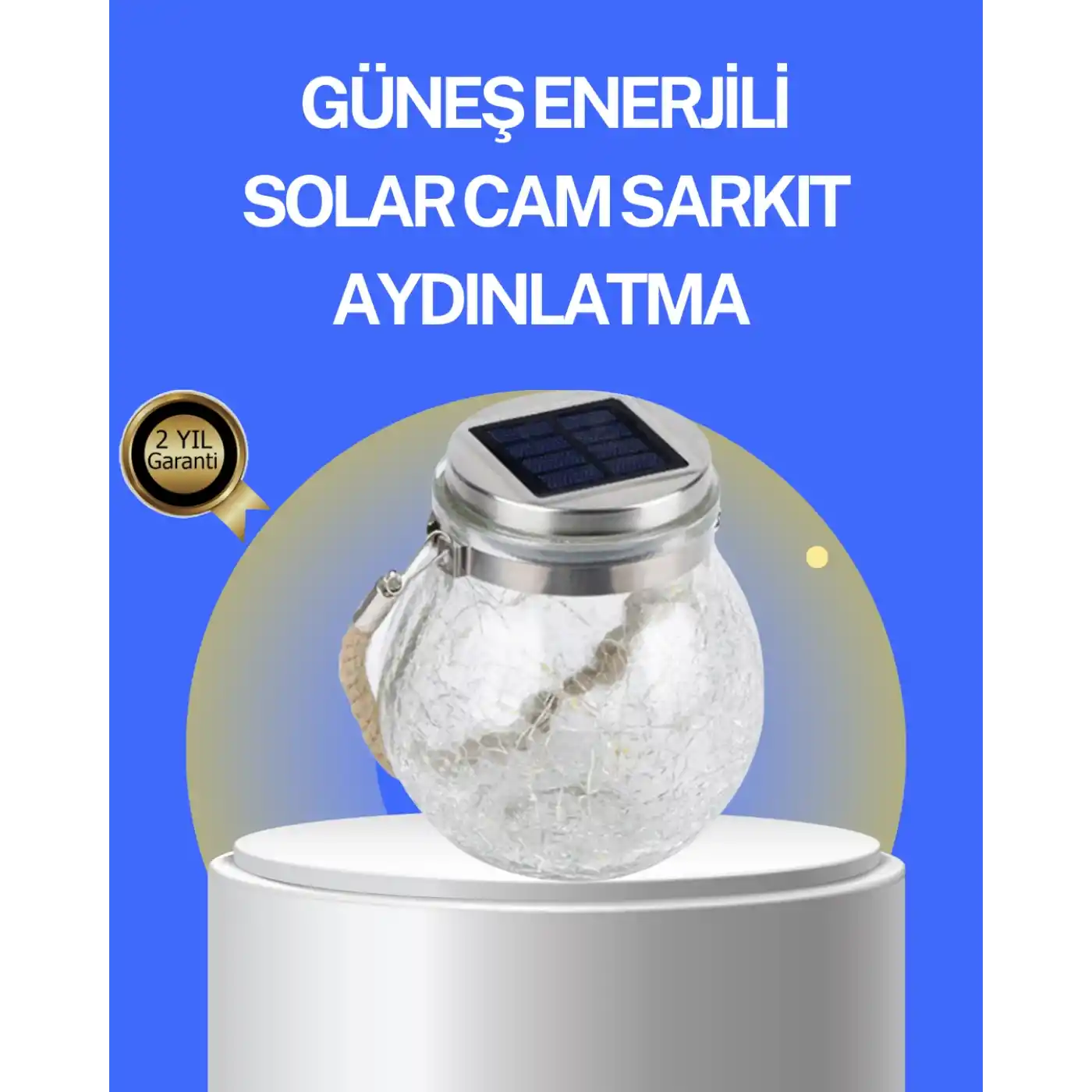 Bahçe ve Teras İçin Solar Cam Sarkıt LED Aydınlatma