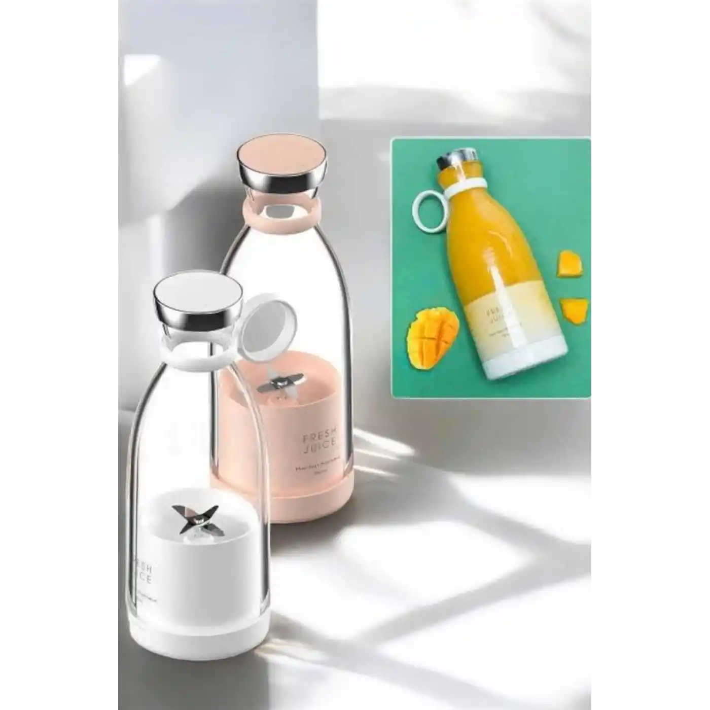 Bardak Blender Smoothie Meyve Sıkacağı Şarjlı Cam Taşınabilir