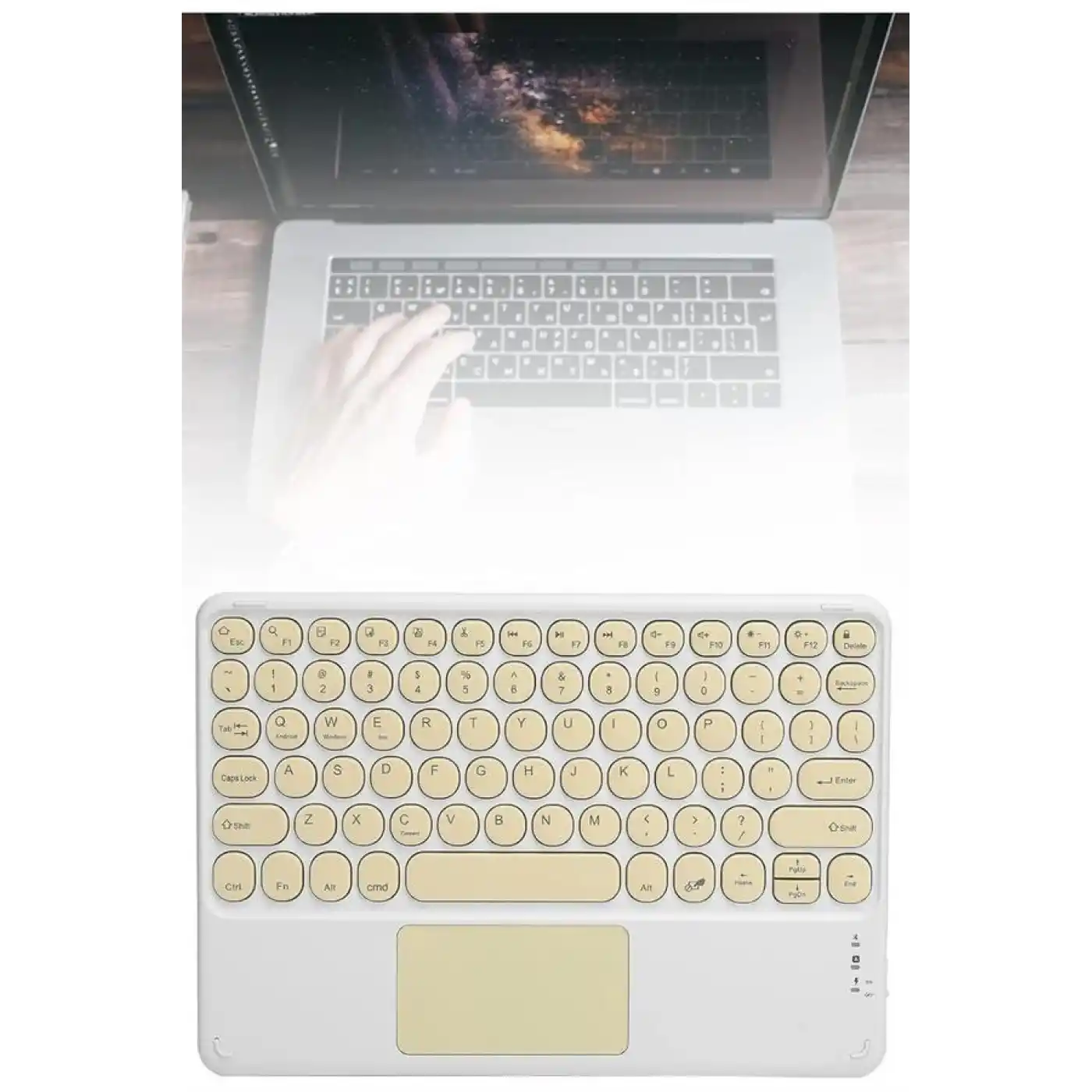 Bluetooth Touchpad Klavye 10.9 inch Kablosuz Wifi Q Klavye Slim