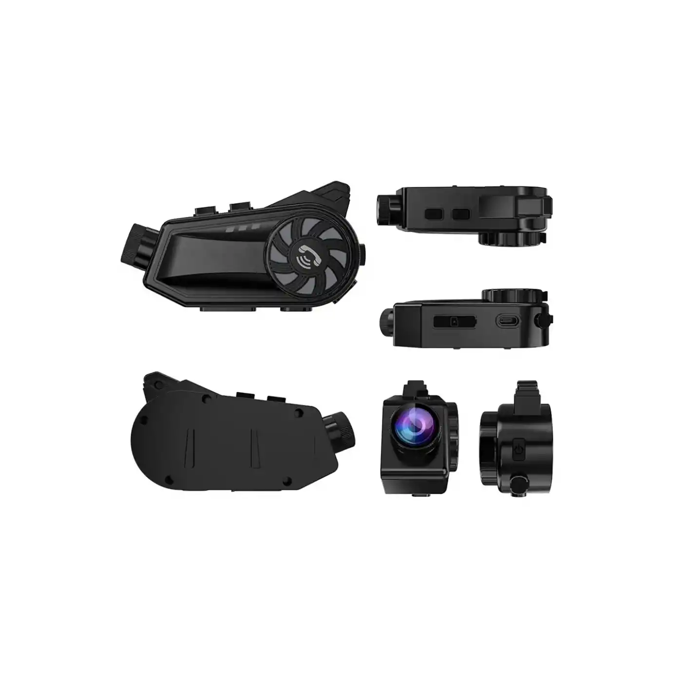 Bt68 Motosiklet Kask Bluetooth Kulaklık 1080p Kamera Ses Kontrolü Video Kayıt Özellikli İntercom