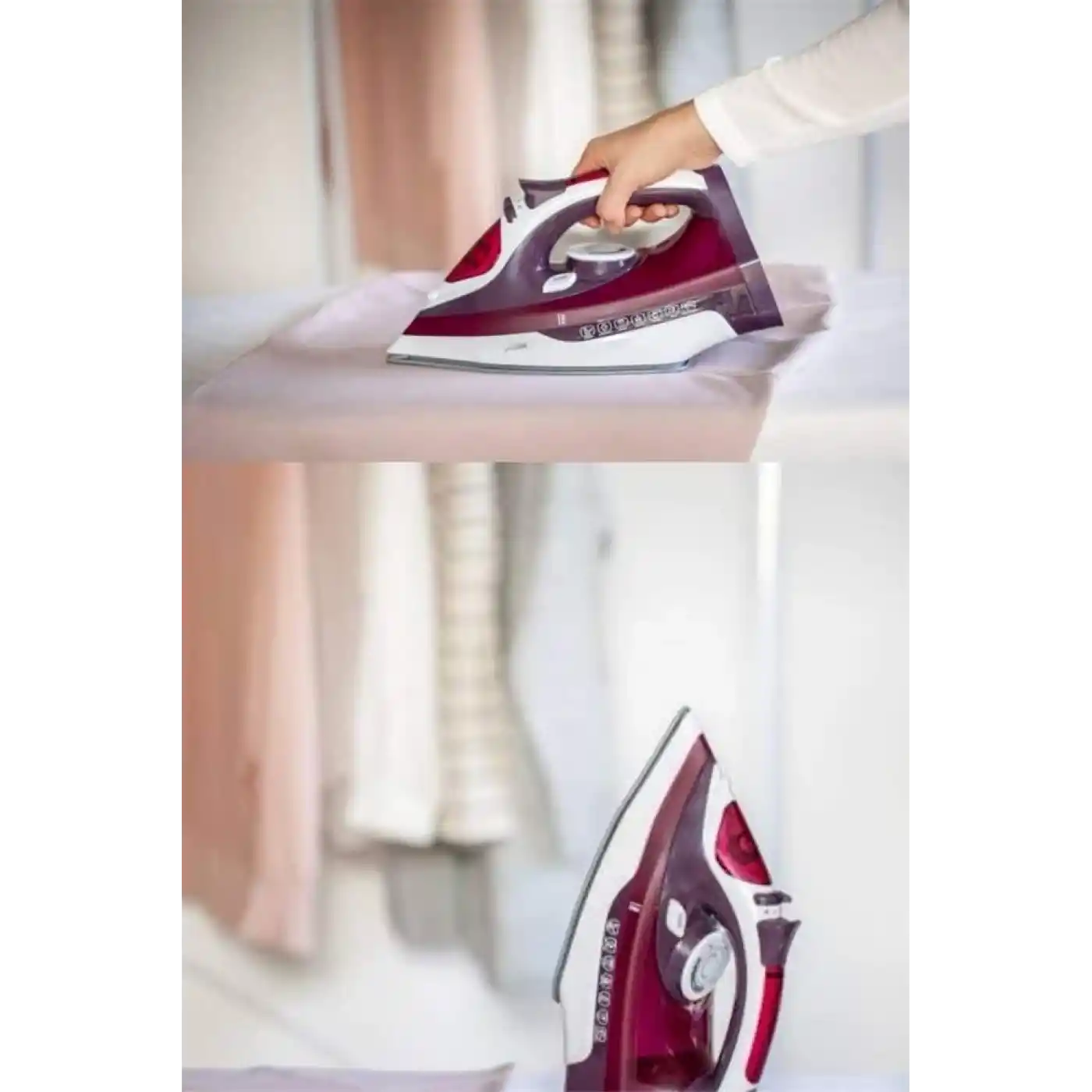 Buharlı Ütü 2200 Watt Seramik Tabanlı Taşınabilir Kablolu Ütü