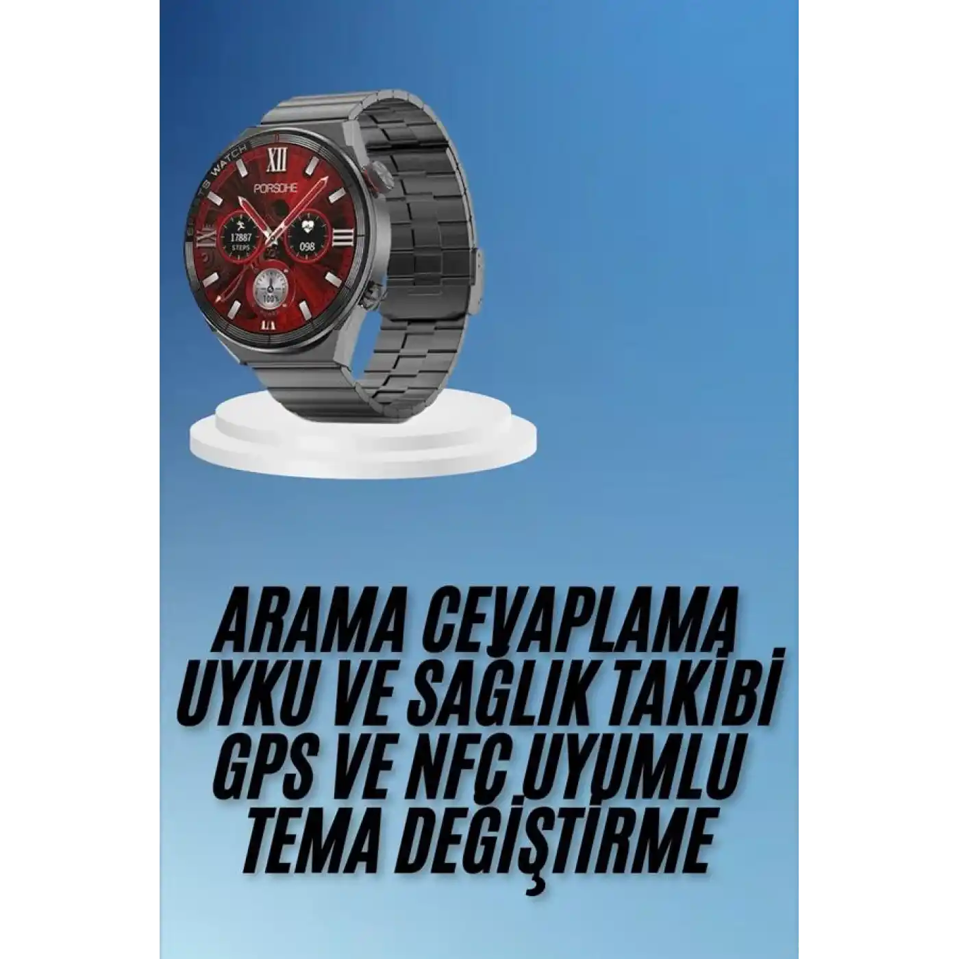 Çağrı Cevaplama Sesli Asistan Çoklu Dil Desteği 5.0 Bluetooth Akıllı Saat