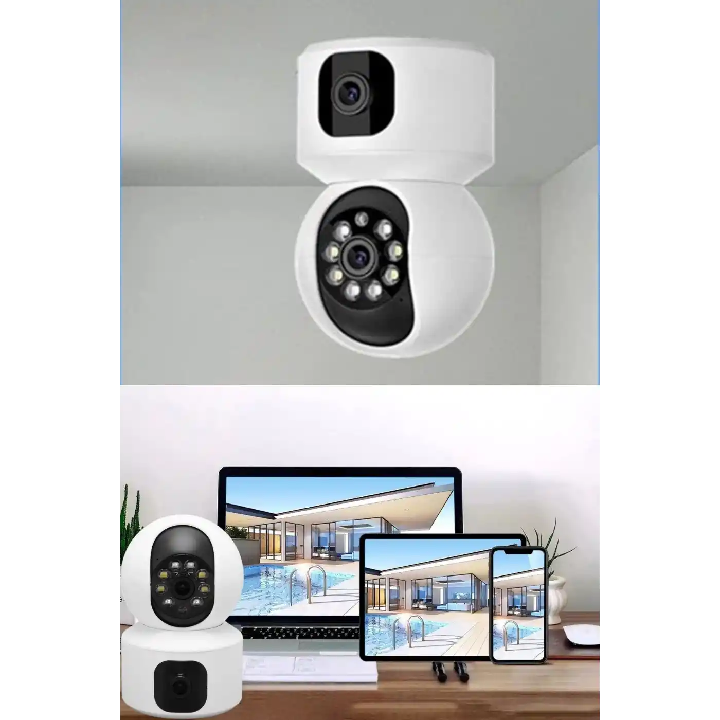 Çift Kameralı Wifi Bağlantılı Gece Görüşlü Ev Tipi Güvenlik Kamerası YoSee