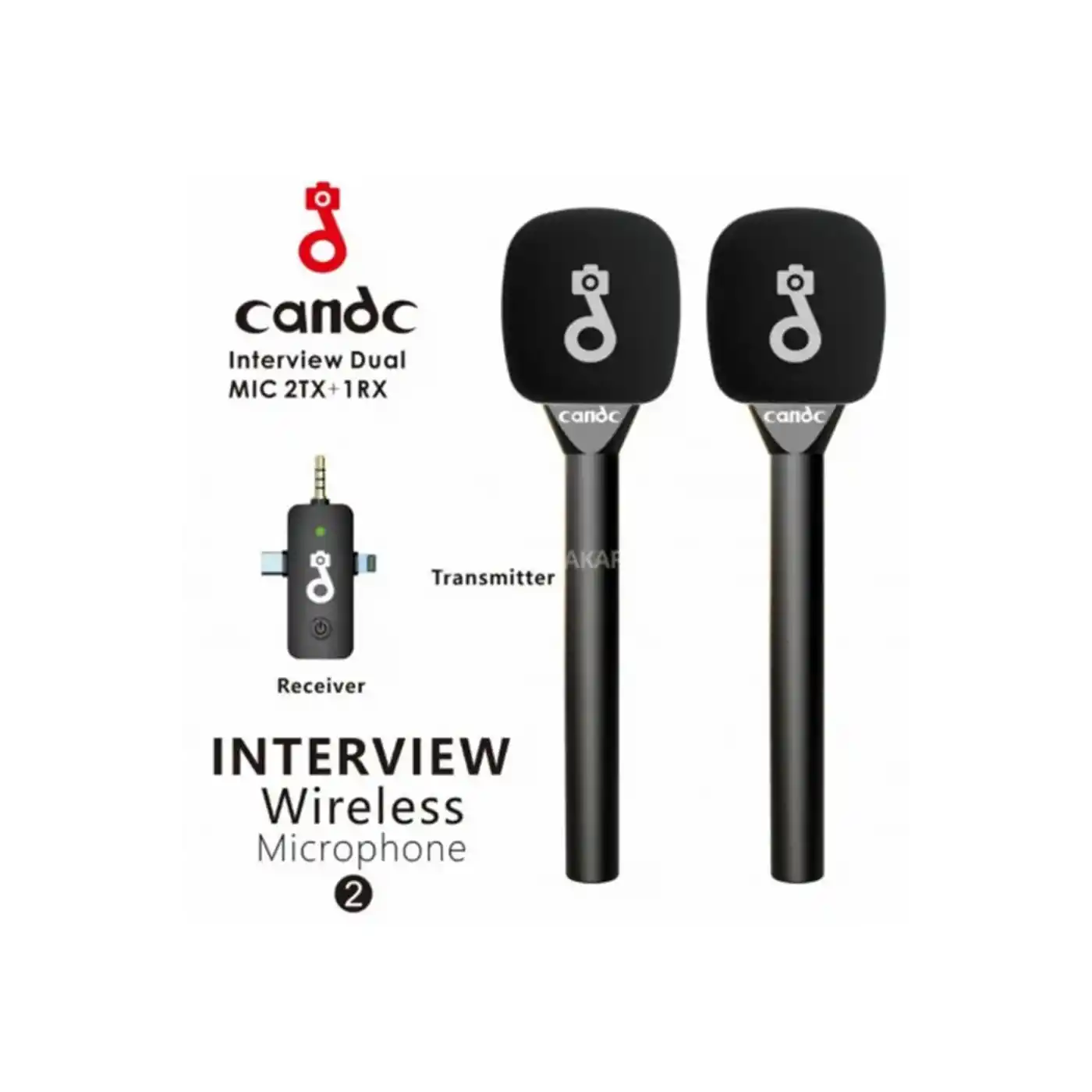 Çift Mikrofonlu Profosyonel Kablosuz Yüksek Kaliteli Ses Kaydı Röportaj Mikrofonu