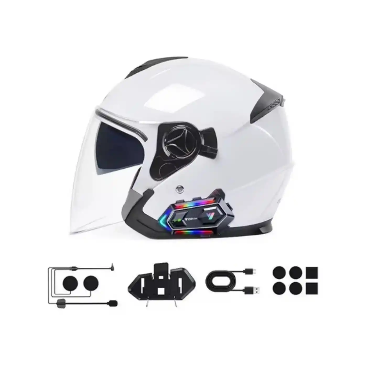 Çift Telefon Destekli Motosiklet Kask Bluetooth Kulaklık