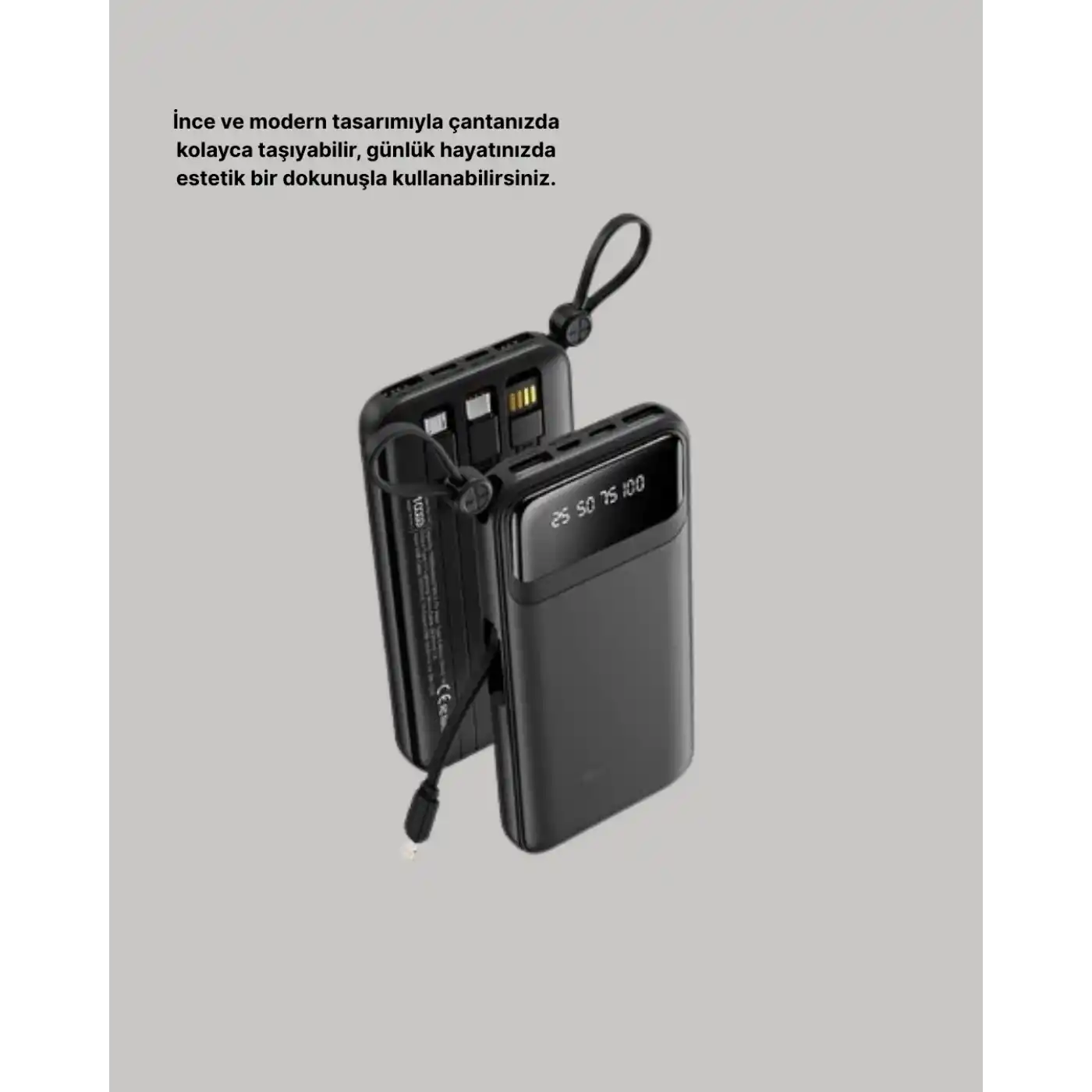 Çoklu Güvenlik Korumalı 20.000 mAh Powerbank Fener Özellikli