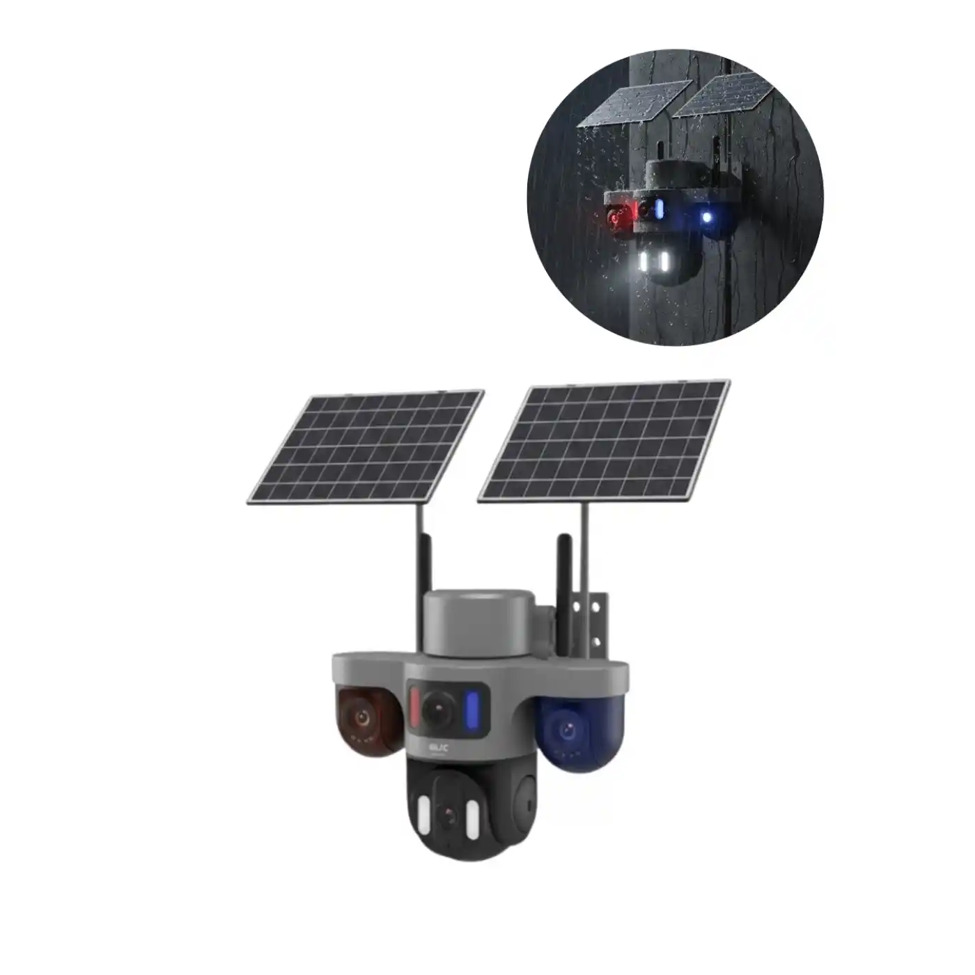 Çoklu Lensli 9MP Solar Güvenlik Kamerası 4G SIM Kart Destekli