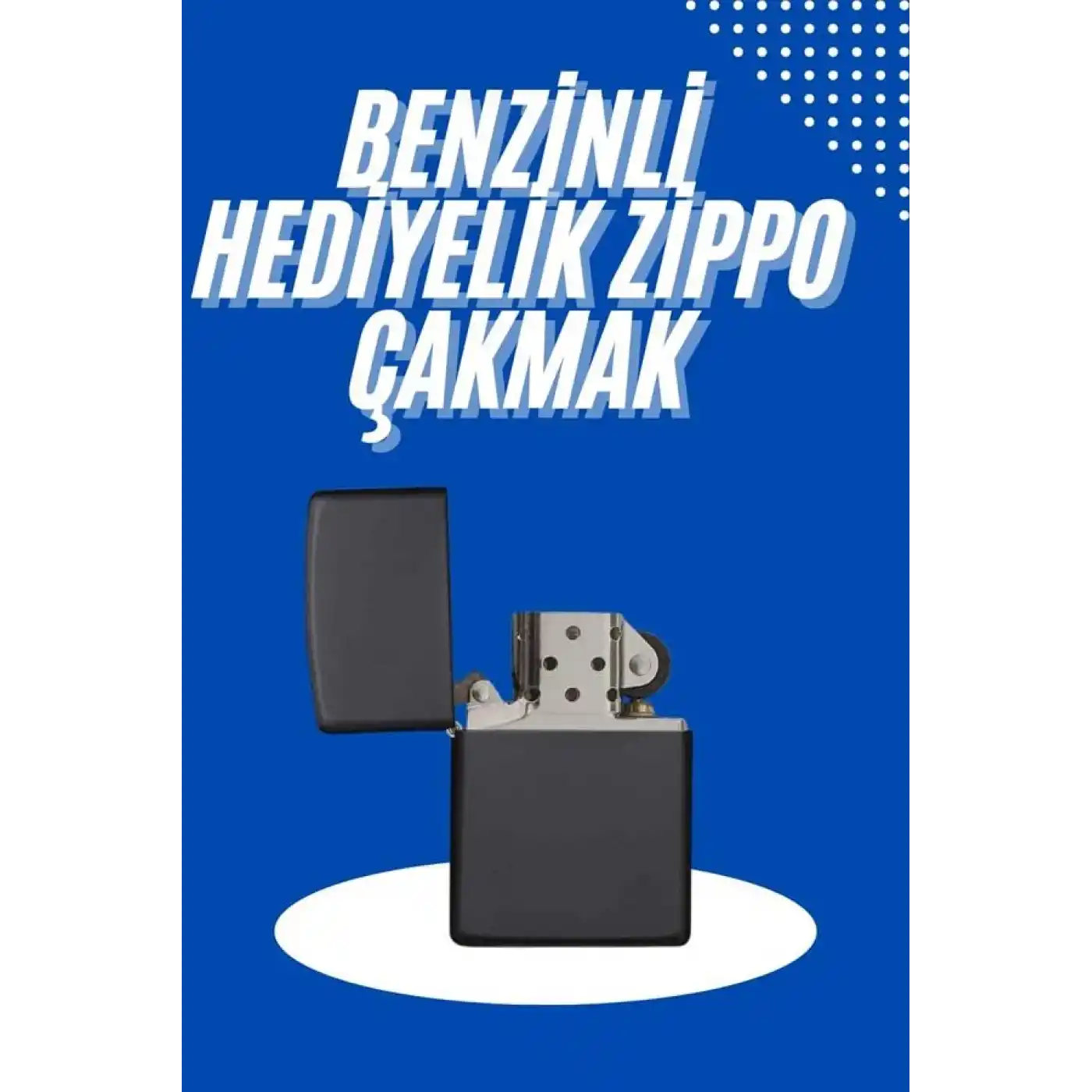 Doldurulabilir Siyah Benzinli Çakmak Metalik