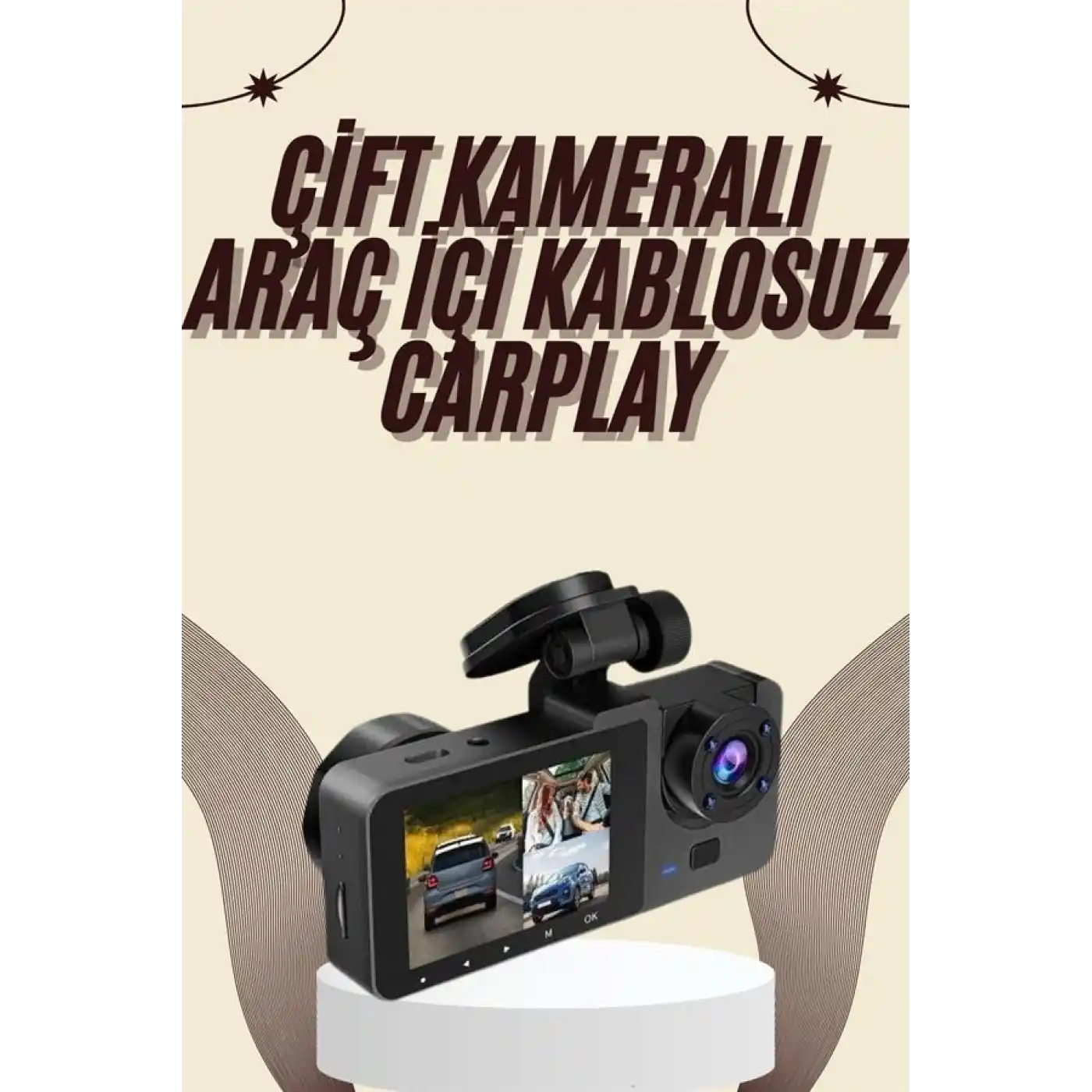 Gece Görüşlü DVR 3 Lensli Araç İçi Sürüş Kamerası Video Kaydedici