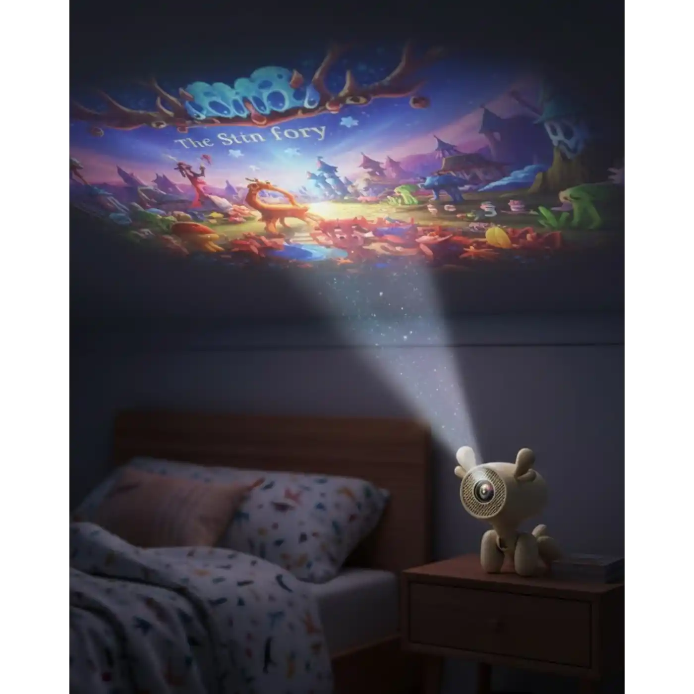 Geyik Tasarımlı Akıllı Projeksiyon 4K Destekli 500 ANSI Lümen