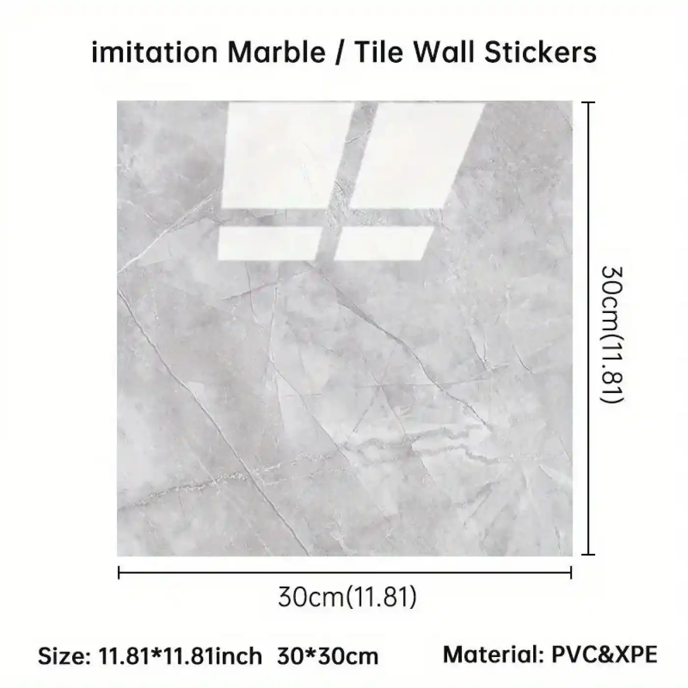 Gri Mermer Desen Duvar Sticker (30*30)