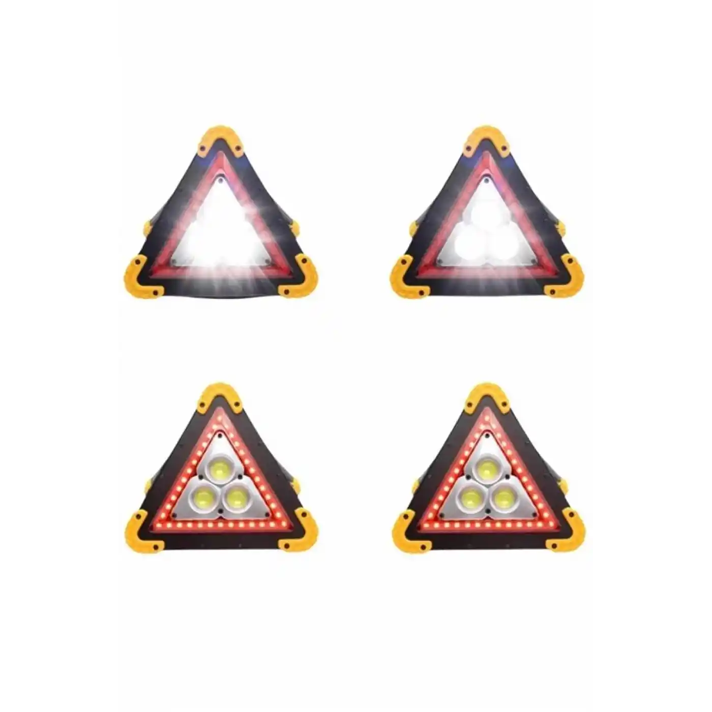 Işıklı İkaz Lambası Reflektör Şarjlı Işıklı Üçgen LED Acil Durum Feneri