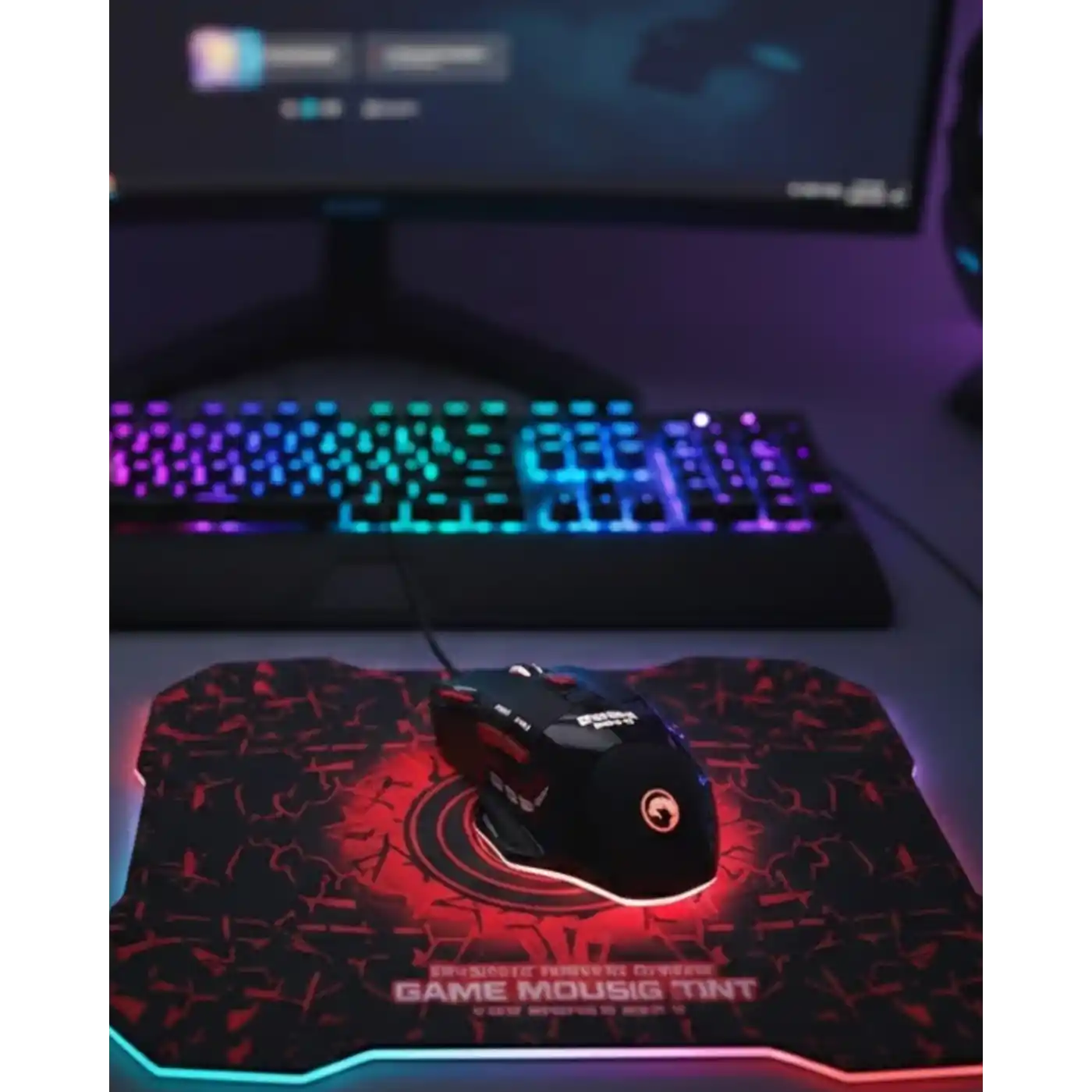 Işıklı  Mouse ve Mousepad Seti Ergonomik Tasarım ve RGB Aydınlatma