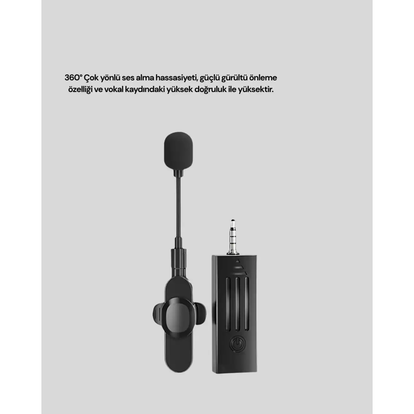 Kablosuz 2.4 GHz Yaka Mikrofonu – 60 m Menzilli, Gürültü Azaltıcı, Şarjlı ve Taşınabilir