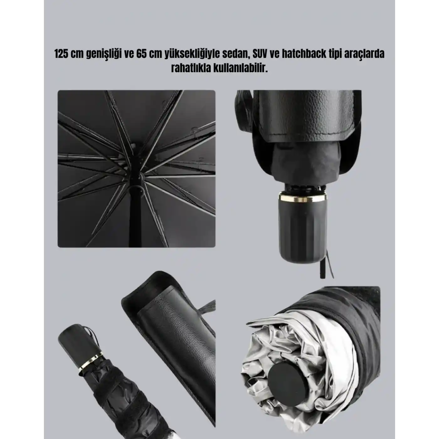 Katlanabilir Oto Güneşlik - 125x65 cm