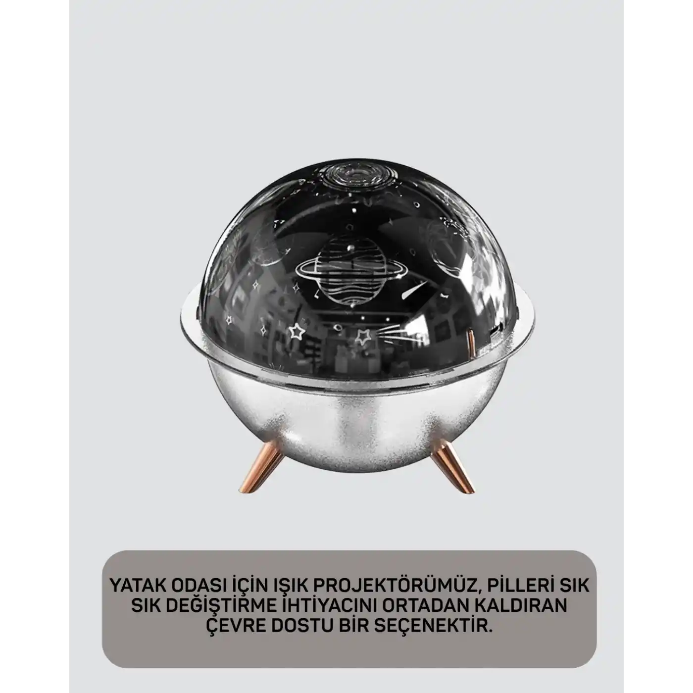 Kozmik Işık Efektli Projeksiyonlu Nemlendirici Gece Işığı