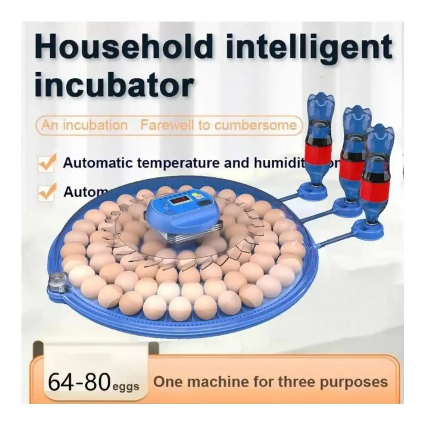80 Yumurta Kapasiteli Otomatik Çiftlik Kuluçka Makinesi : Yumurta, Bıldırcın, Civciv ve Kanatlılar İçin MZ-80