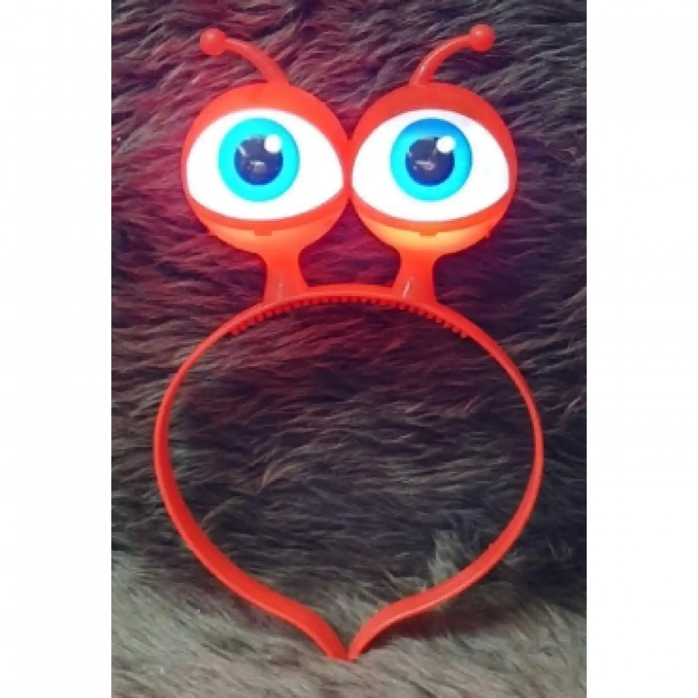 Led Işıklı & Pilli Uzaylı Göz Parti Tacı Kırmızı Renk