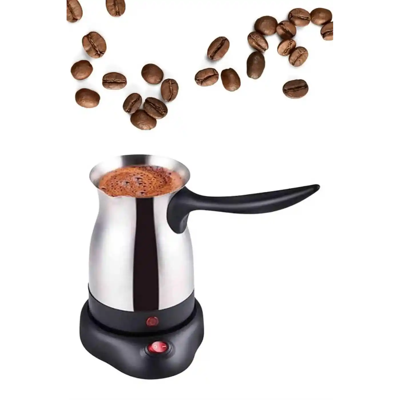 Paslanmaz Çelik Türk Kahvesi Makinesi 6 Fincan Kpasiteli Elektrikli Cezve