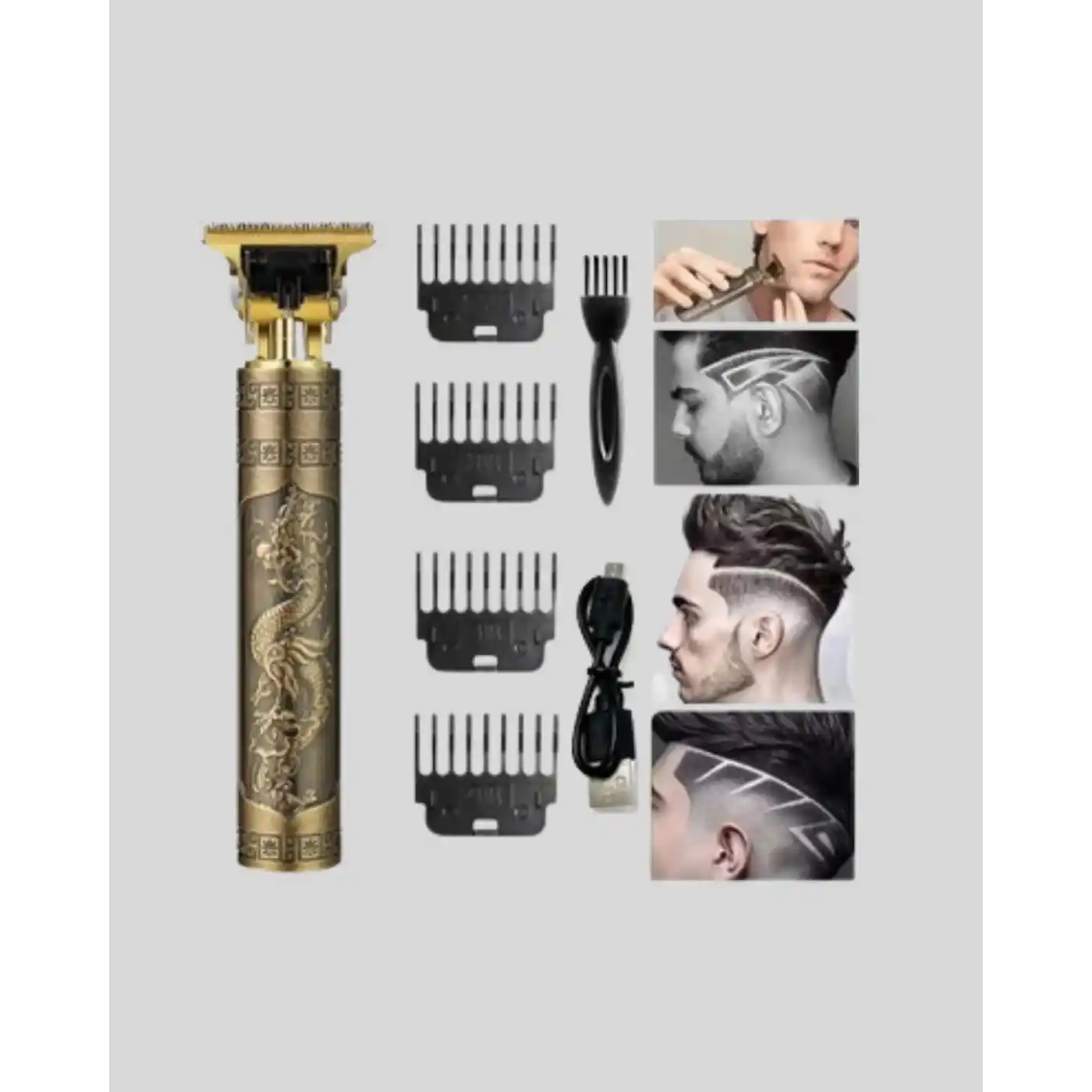 Profesyonel Çizik Tıraş Makinesi – T Çelik Bıçaklı, 120 Dakika Şarjlı Kullanım, 3 Başlıklı