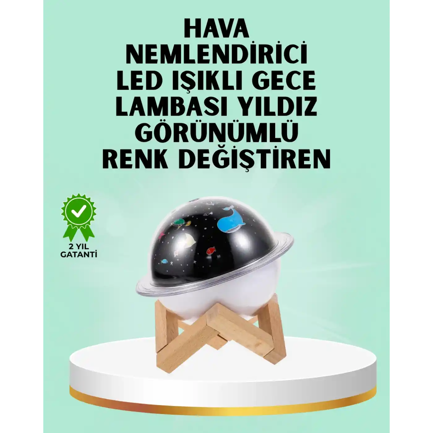 Projektör ışığı bulunan USB bağlantılı mini aromaterapi destekli hava nemlendirici