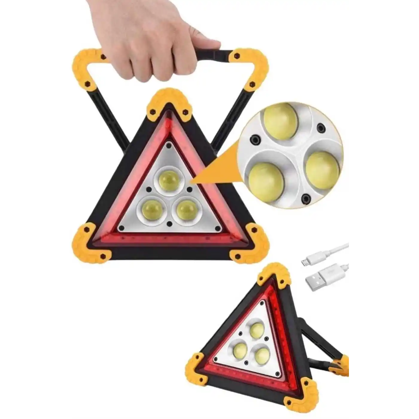 Reflektör Güneş Enerjili Taşınabilir Portatif Acil Güvenlik Işığı Araba Acil Uyarı Işığı