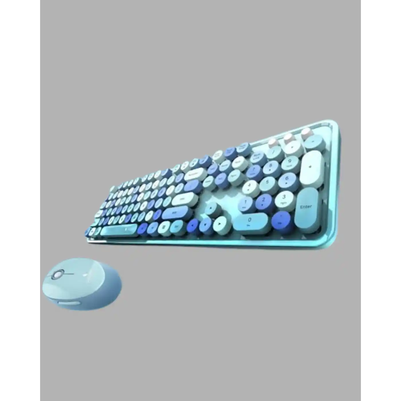 Retro Daktilo Stilli Kablosuz Klavye Mouse Seti – Sessiz ve Şık