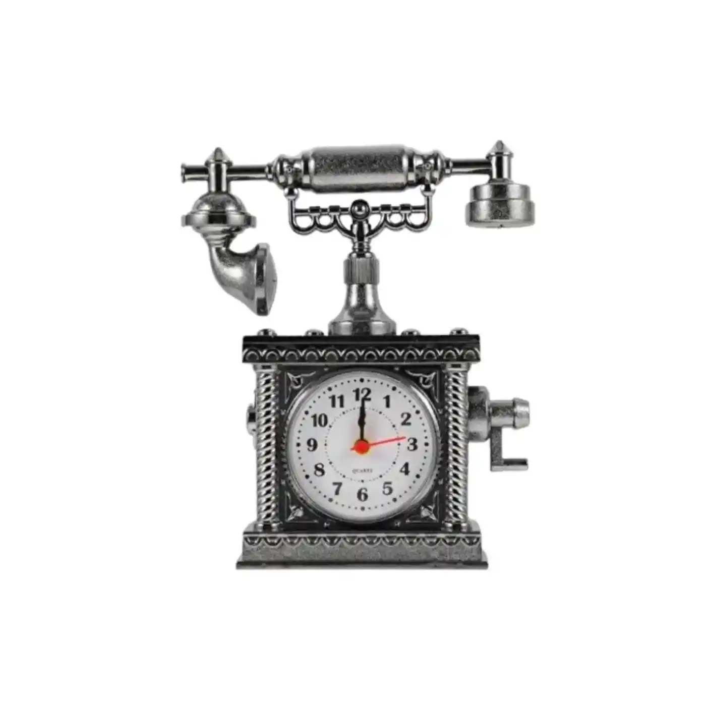 Retro Telefon Görünümlü Çalar Saat Masa ve Raf Dekoru