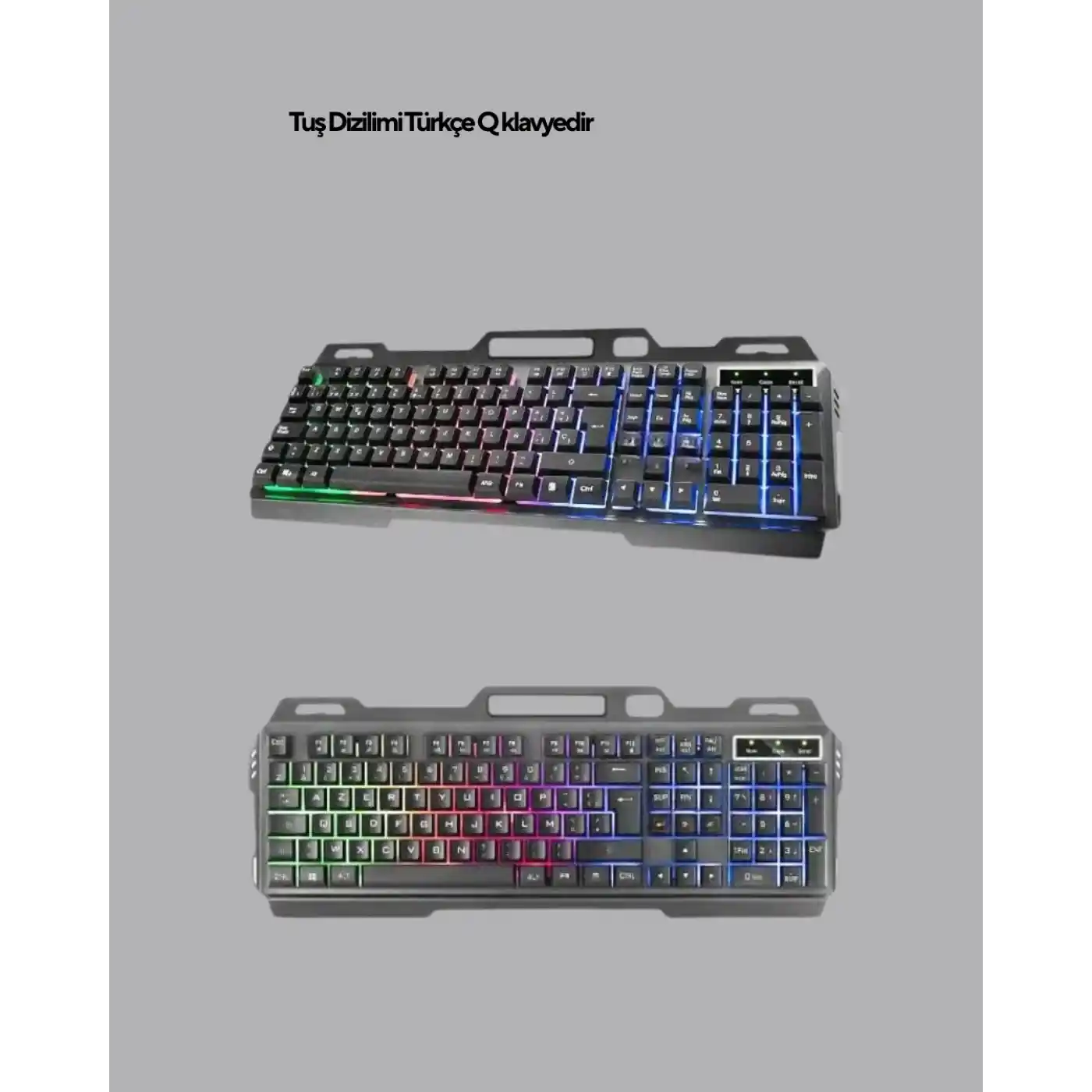 Set Işıklı Klavye Mouse + Bluetooth 5.2 Kulaklık  Paketi