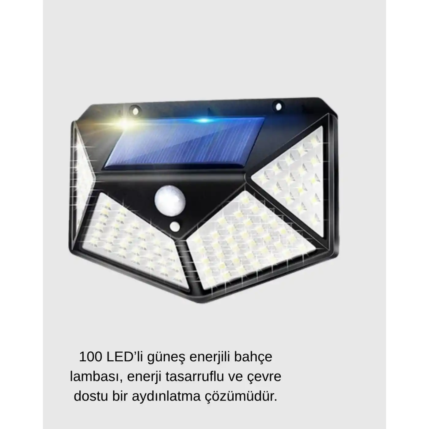 Solar Güçlü 100 LED Bahçe Lambası – Enerji Tasarruflu, Suya Dayanıklı ve Geniş Açılı Işık