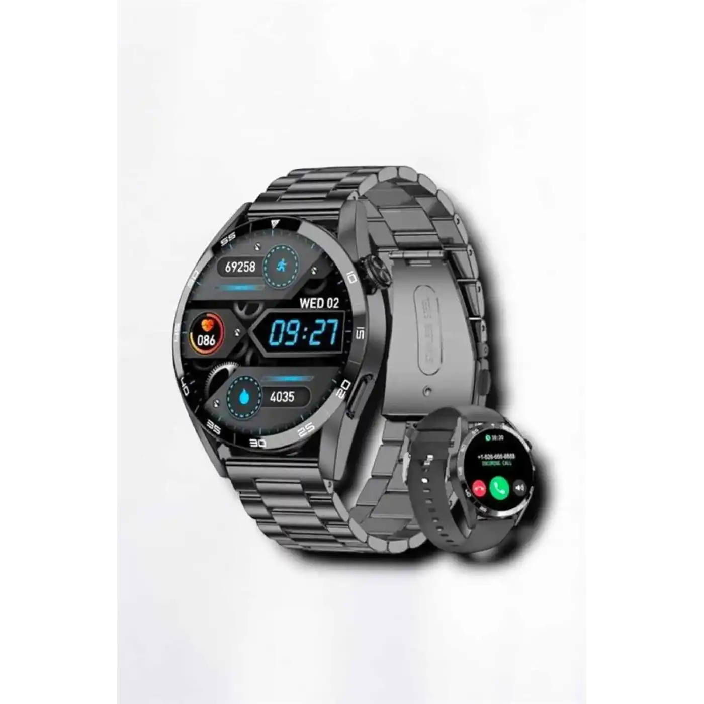 Suya Dayanıklı Dokunmatik Akıllı Saat Bluetooth 5.0, Sesli Asistan ve Sağlık Takibi