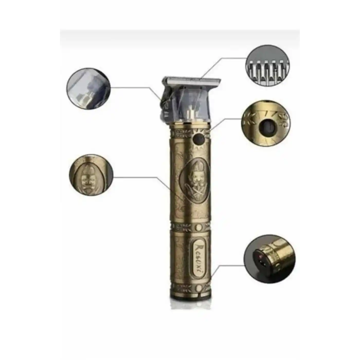 Tıraş Makinesi Şarjlı Çizik Tıraş Paslanmaz Çelik Bıçaklı 4 Taraklı