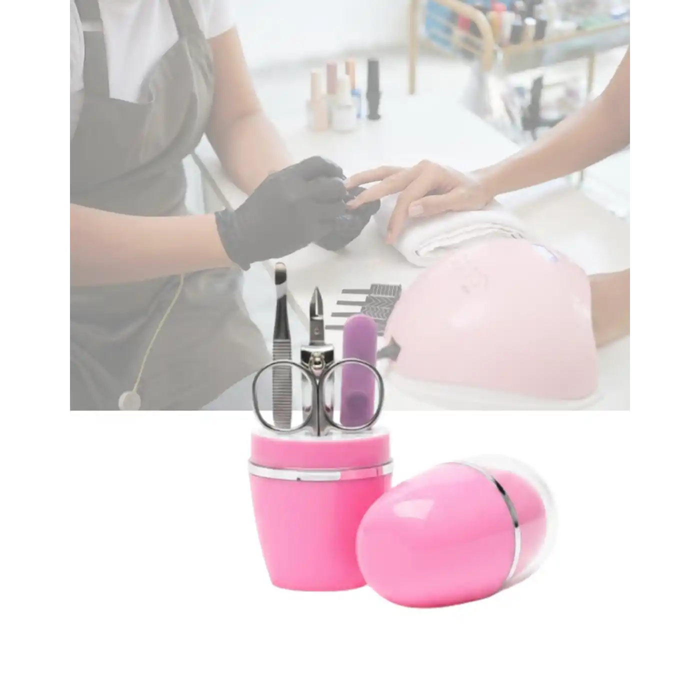 Tırnak Bakım Manikür Pedikür Seti 4 Parça Pembe Pratik Günlük Kullanım